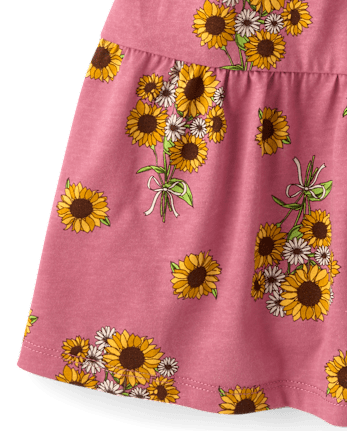 Girls Print Tiered Flutter Dress