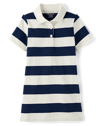 Girls Striped Rugby Polo Dress