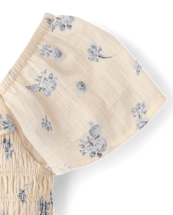 Robe à smocks texturée à fleurs pour filles