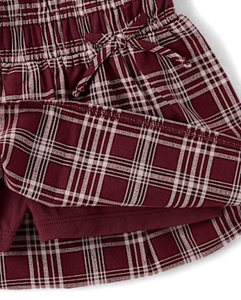 Girls Plaid Smocked Poplin Skort