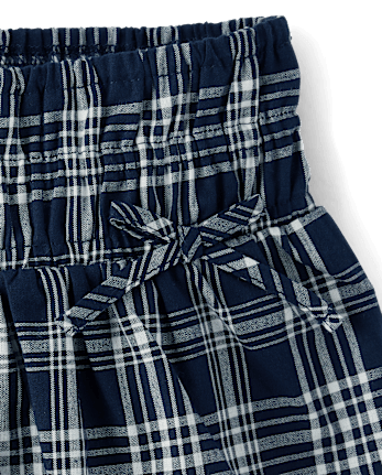 Girls Plaid Smocked Poplin Skort