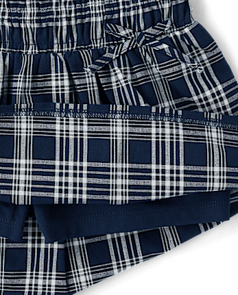 Girls Plaid Smocked Poplin Skort