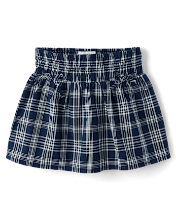Girls Plaid Smocked Poplin Skort