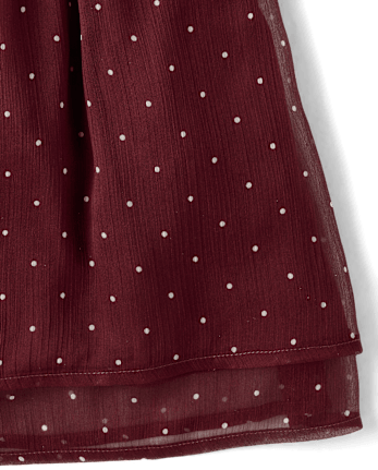 Girls Polka Dot Chiffon Flutter Dress
