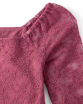 Girls Tiered Lace Dress