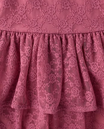 Girls Tiered Lace Dress