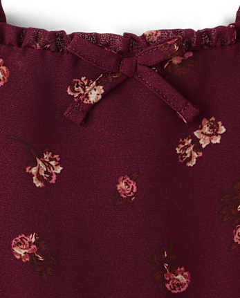 Girls Floral Chiffon Hanky Hem Dress