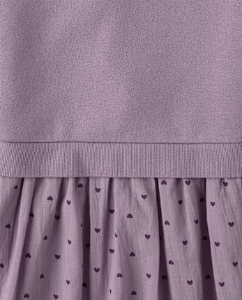 Girls Heart Sweatshirt Dress