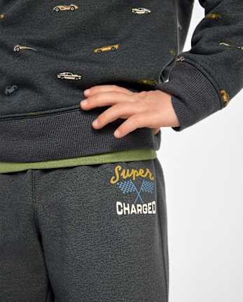 Baby And Toddler Boys Racing Premium Fleece Jogger Pants