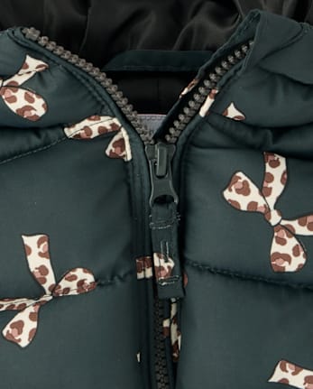 Toddler Girls Print Hooded Puffer Jacket