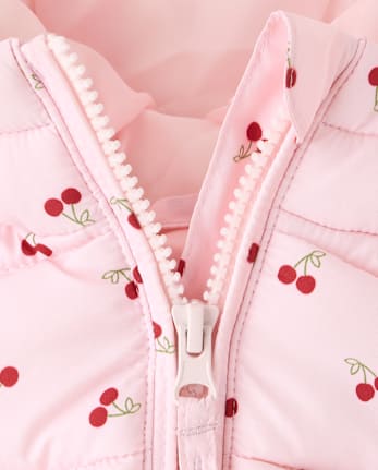 Toddler Girls Print Hooded Puffer Jacket