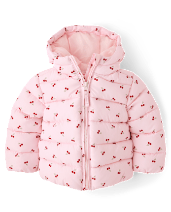 Toddler Girls Print Hooded Puffer Jacket