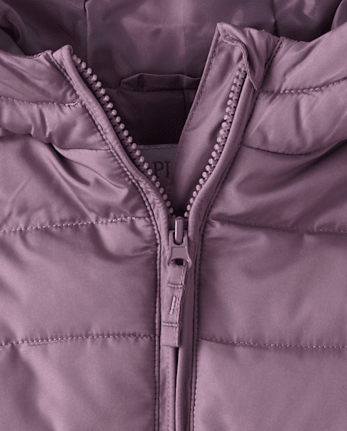 Girls Quilted Hooded Puffer Jacket