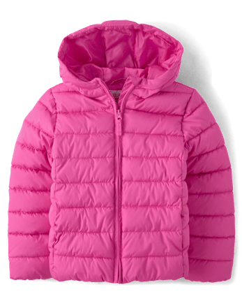 Girls Quilted Hooded Puffer Jacket