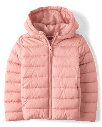 Girls Quilted Hooded Puffer Jacket