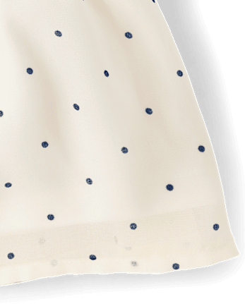 Girls Polka Dot Chiffon Flutter Top