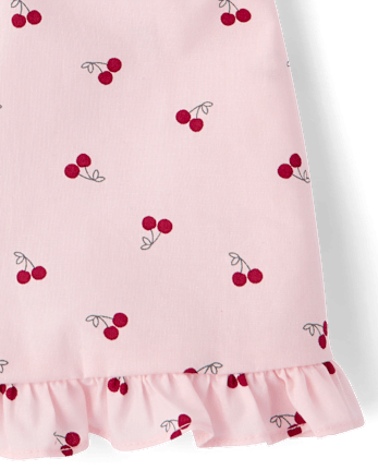 Girls Cherry Ruffle Poplin Blouse