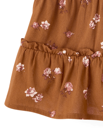 Haut à manches bouffantes texturé à fleurs pour filles - CLOVE SPICE CL