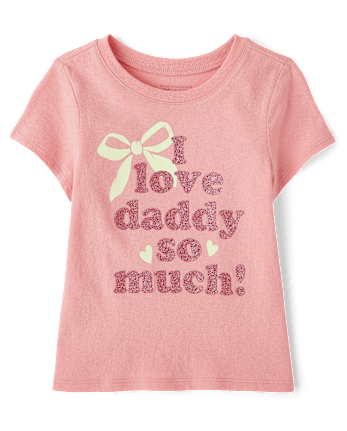 Baby And Toddler Girls Love Daddy Graphic Tee