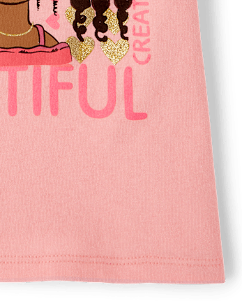 Baby And Toddler Girls Girl Graphic Tee - ROSE PETAL