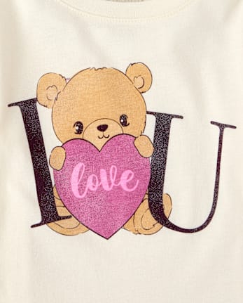 Baby And Toddler Girls Bear Graphic Tee
