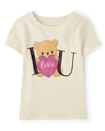 Baby And Toddler Girls Bear Graphic Tee
