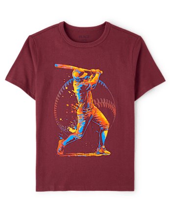 Boys Baseball Player Graphic Tee