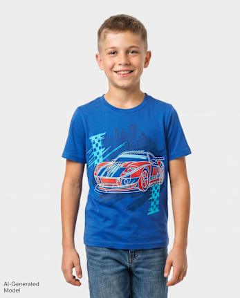 T-shirt graphique voiture de course pour garçon - ICE COBALT CL