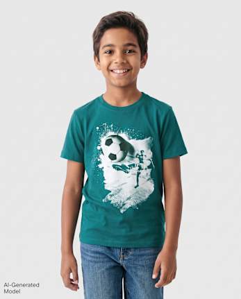 Boys Soccer Graphic Tee - JADED TEAL CL