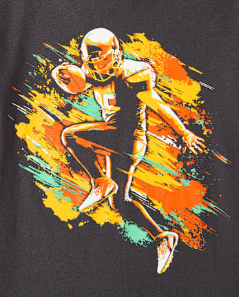 Boys Football Player Graphic Tee