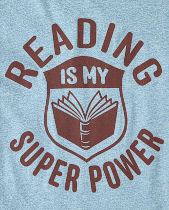 Boys School Reading Super Power Graphic Tee