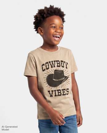 Boys Cowboy Vibes Graphic Tee - S/D SANDWASH