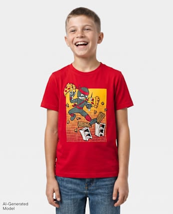 Boys Ninja Graphic Tee - RED GUMBALL