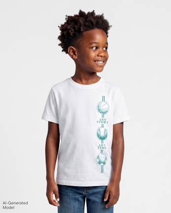 Boys Sports Graphic Tee - SOFT WHITE