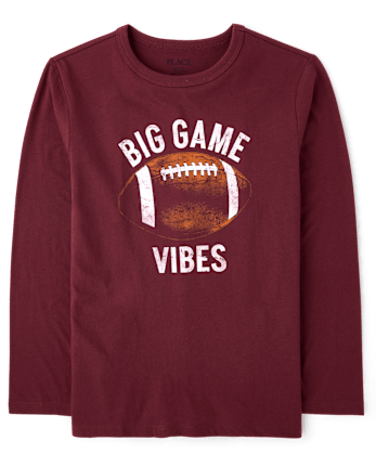 Boys Big Game Vibes Football Graphic Tee