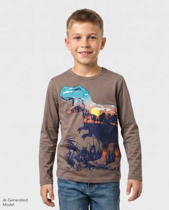Boys Dino Scene Graphic Tee - WEATHEREDOAK CL