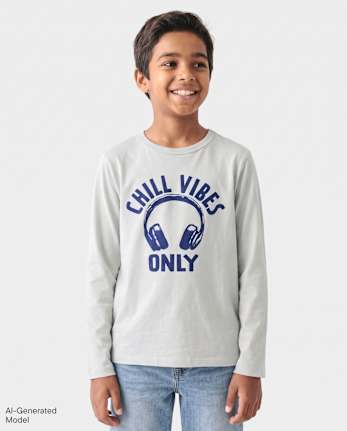 Boys Chill Vibes Only Graphic Tee - LUNAR ROCK
