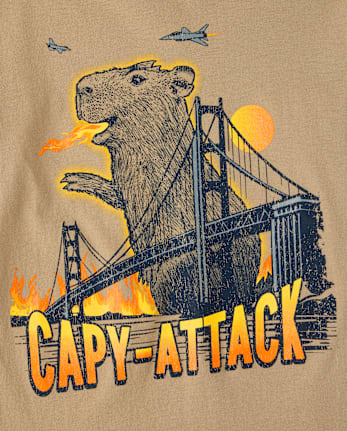 Boys Capybara Astronaut Graphic Tee