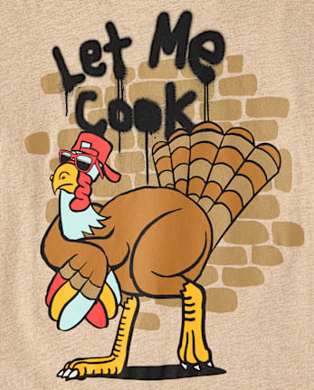 T-shirt graphique pour garçons Thanksgiving « Laissez-moi cuisiner »