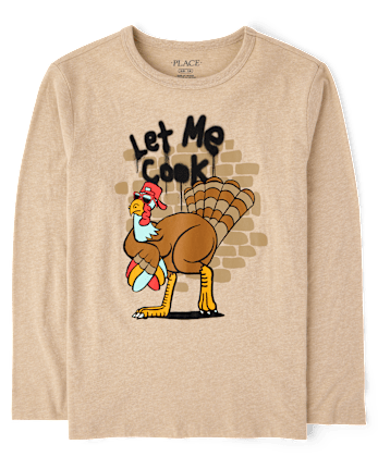 T-shirt graphique pour garçons Thanksgiving « Laissez-moi cuisiner »