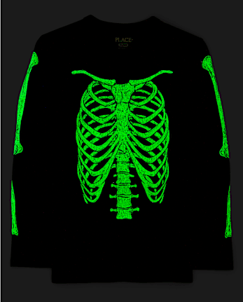 Boys Glow Halloween Skeleton Graphic Tee