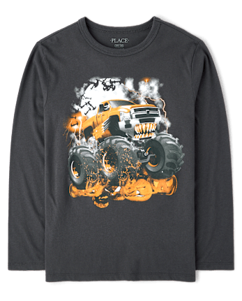 Boys Halloween Monster Truck Graphic Tee