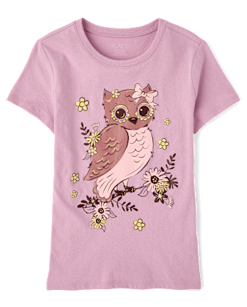Girls Owl Graphic Tee