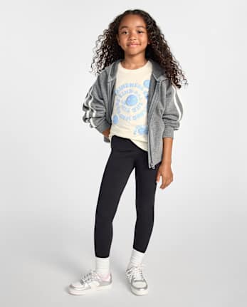 Girls Kindness Happy Face Graphic Tee - FAIR IVORY 1
