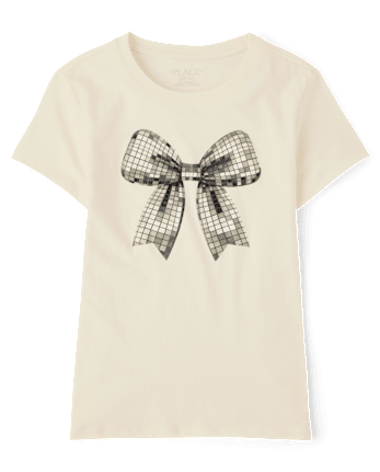 Girls Disco Bow Graphic Tee