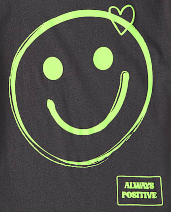Girls Happy Face Graphic Tee