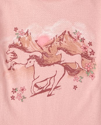Girls Horses Graphic Tee