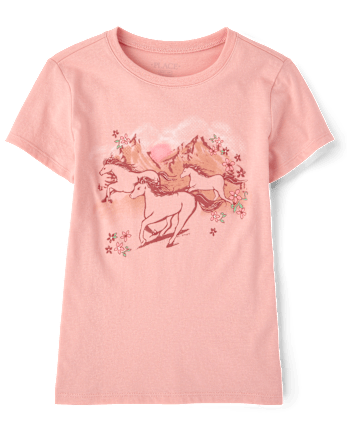 Girls Horses Graphic Tee