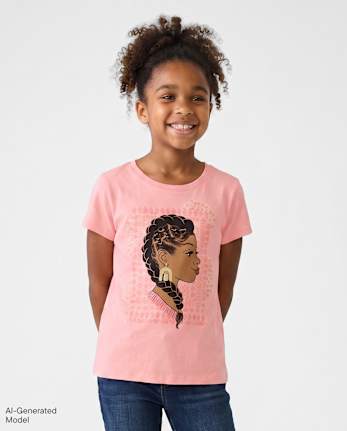 Girls Girl Graphic Tee - ROSE PETAL