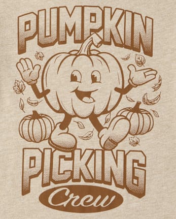 Baby And Toddler Matching Family Pumpkin Picking Crew Graphic Tee